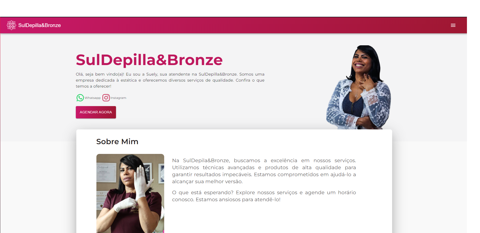 SulDepilla&Bronze – Página Promocional